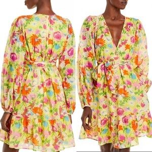 Banjanan Dress NWT Yellow Cotton Mini Dress Floral New Large